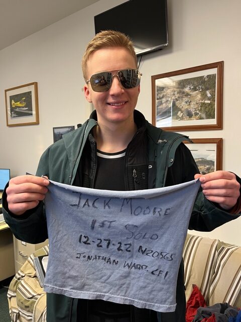 Jack Moore Completes His First Solo Flight